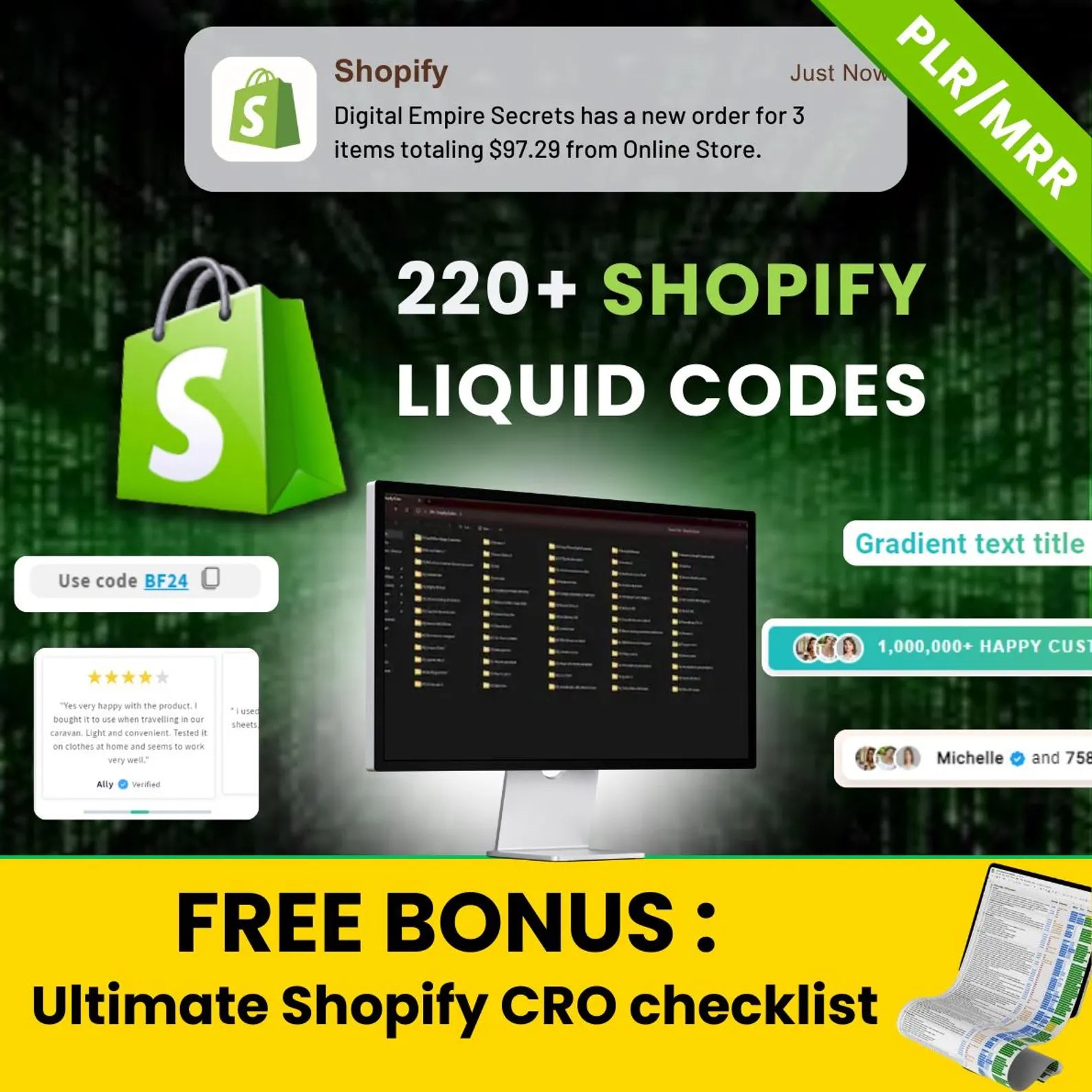 Shopify Liquid Codebook bundle - 220+ Customizable Website Codes PLR/MRR - All themes compatible - work for all templates (Digital Download)